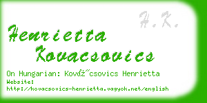 henrietta kovacsovics business card